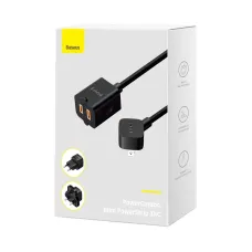 Baseus PowerCombo Mini PowerStrip 1AC 2500W 1.0m Kabel ilə Universal Çoxfunksiyalı Elektrik Rozetkası US/EU/UK Adapter