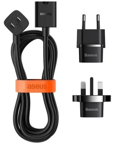 Şəbəkə uzadıcı Baseus PowerCombo Mini PowerStrip 1AC 1.0m JP Black (EU/UK adapterli)