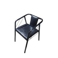 Paslanmaz Polad Dəri Stul EFM-0181 – Qara (90x40x45 sm)