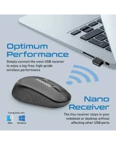 Promate Tracker MaxComfort Simsiz Erqonomik Optik Siçan