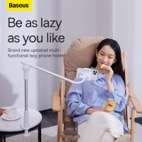 Telefon tutacağı Baseus 360 Rotating Flexible Long Arm Lazy Phone Holder Desktop Bed Tablet Clip Black