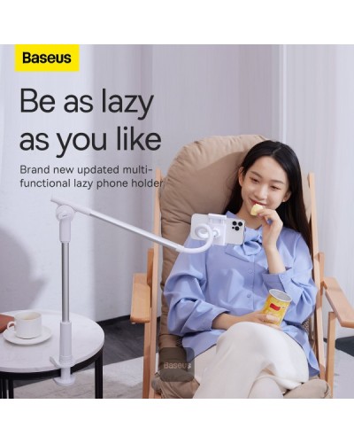 Telefon tutacağı Baseus 360 Rotating Flexible Long Arm Lazy Phone Holder Desktop Bed Tablet Clip Black