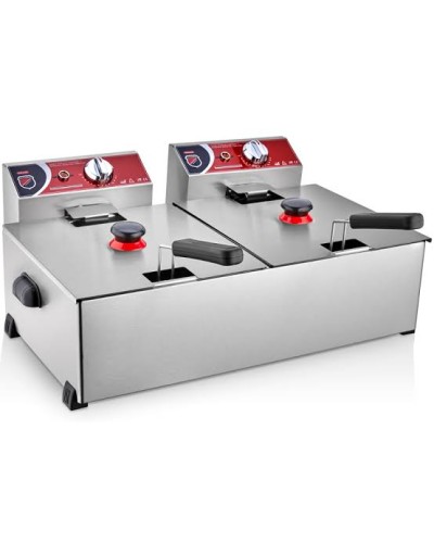 Silverinox Elektrik Fritöz 8+8 Litr – İkili Qazan, Paslanmayan Polad