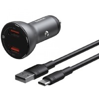 Avtomobil şarj cihazı Baseus TZCCBX-B0G Dual USB 4.8A Aluminium Alloy Black