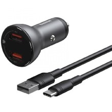 Avtomobil şarj cihazı Baseus TZCCBX-B0G Dual USB 4.8A Aluminium Alloy Black
