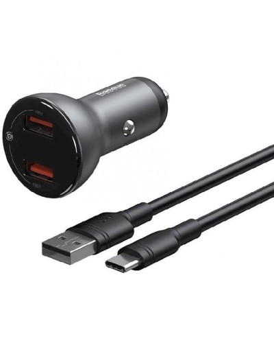 Avtomobil şarj cihazı Baseus TZCCBX-B0G Dual USB 4.8A Aluminium Alloy Black