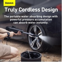 Avtomobil üçün portativ təzyiqli yuma aparatı Baseus Pressure Washer 50W 5V/2A Simsiz Su Nasosu 3.5m Şlanq