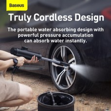 Avtomobil üçün portativ təzyiqli yuma aparatı Baseus Pressure Washer 50W 5V/2A Simsiz Su Nasosu 3.5m Şlanq