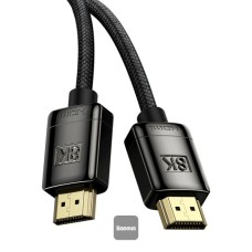 Baseus High Definition Series HDMI 8K Adapter Cable 1M Zinc Alloy Ultra High-Speed HDMI 2.1 Kabel Black