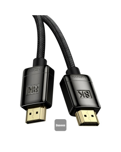 Baseus High Definition Series HDMI 8K Adapter Cable 1M Zinc Alloy Ultra High-Speed HDMI 2.1 Kabel Black