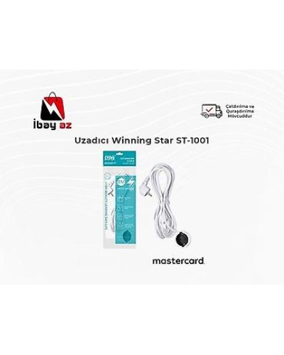 Winning Star ST-1001 5 m Mis Kabelli Avropa Fişli Uzatma Rozetkası