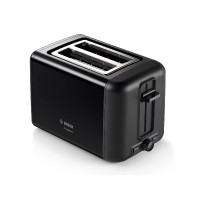 Bosch TAT3P423 DesignLine Toster – 970W, 2 Dilim, 8 Səviyyəli Qızartma, Qara