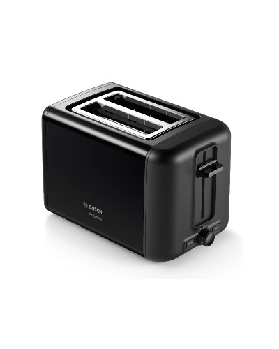 Bosch TAT3P423 DesignLine Toster – 970W, 2 Dilim, 8 Səviyyəli Qızartma, Qara
