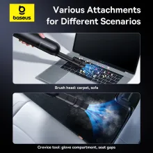 Автомобильный пылесос Baseus A0 Pro Cluster Черный (HEPA фильтр, 4000Pa, 30W)