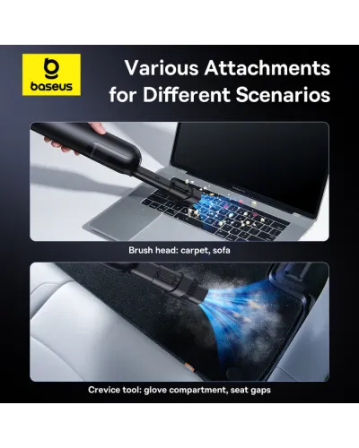 Baseus A0 Pro Avtomobil Tozsoranı Cluster Qara (HEPA Filtr, 4000Pa, 30W)