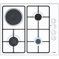 BOSCH PBY6C2B82Q Bişirmə Paneli – 3 Qaz + 1 Elektrik, Ağ Rəng