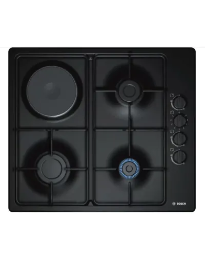 BOSCH PBY6C6B62O Bişirmə Paneli – 3 Qaz + 1 Elektrik, Qara Rəng