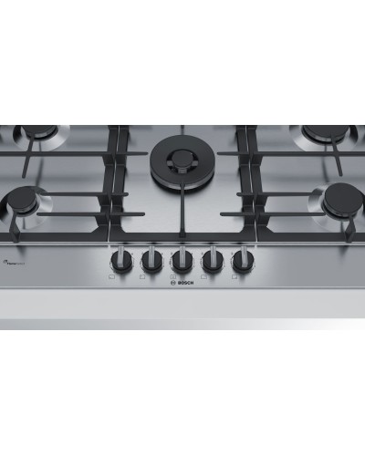 BOSCH PCR9A5B90M Bişirmə Paneli – 5 Qaz Ocaq (WOK), Paslanmaz Polad, Gümüşü