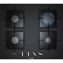 Bosch PPP6A6B10 Qaz Plitə – 4 Zona, Temperli Şüşə Səth