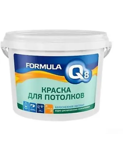Профессиональная матовая краска для стен и потолков, 4.5 кг