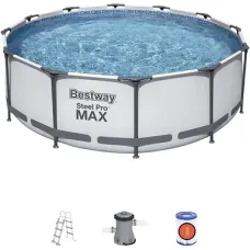 Peşəkar Bestway 56260 Steel Pro MAX Hovuz Dəsti (366x100 sm) Rəqəmsal Karkas Stabilliyi