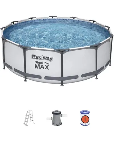Peşəkar Bestway 56260 Steel Pro MAX Hovuz Dəsti (366x100 sm) Rəqəmsal Karkas Stabilliyi