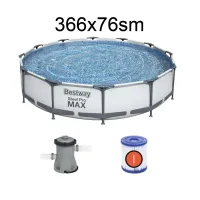 Peşəkar Bestway 56416 Steel Pro MAX Hovuz Dəsti (366x76 sm) Rəqəmsal Karkas Stabilliyi