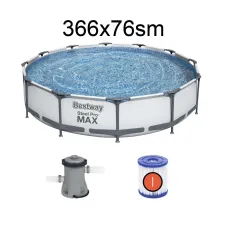 Peşəkar Bestway 56416 Steel Pro MAX Hovuz Dəsti (366x76 sm) Rəqəmsal Karkas Stabilliyi