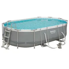 Профессиональный каркасный бассейн Bestway 56448 Power Steel Oval (488x305x107 см) с цифровой точностью сборки