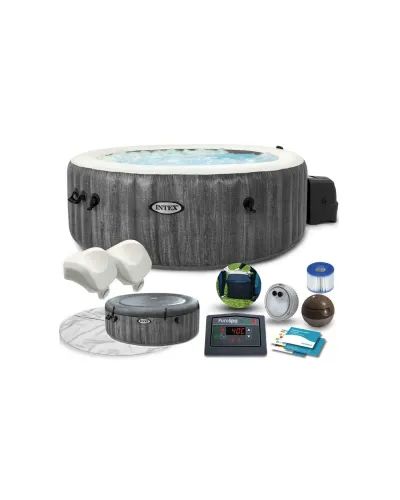 Профессиональный СПА-бассейн Intex 28442 PureSpa Greywood Deluxe (216x71 см)