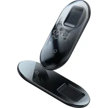 Simsiz şarj cihazı Baseus 2in1 18W Pro Edition Wireless Charger WXJK-CA02 Type-C Quick Charge 3.0 Black
