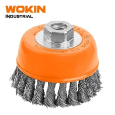 WOKIN Endüstriyel Çanak Tip Buruqlu Tel Fırça 125 mm