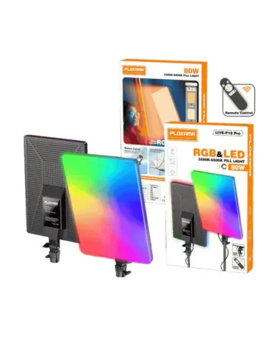 Plokama LIVE-P19 Pro RGB 80W LED Panel Studiya İşıqlandırma Lampası
