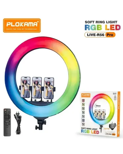 Plokama LIVE-R56 PRO RGB LED Ring Light Stativli 220V