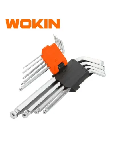 WOKIN 9 Parça Ekstra Uzun Yumru Başlı Altıbucaqlı (Allen) Açar Dəsti – Peşəkar və Rahat İstifadə