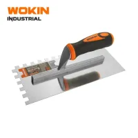 Зубчатый шпатель WOKIN 280×120 мм с пластиковой ручкой – для плиточных работ