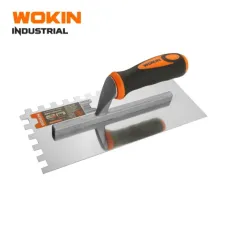Зубчатый шпатель WOKIN 280×120 мм с пластиковой ручкой – для плиточных работ