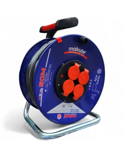 Makute Xətt Uzadıcı (Elektrikli/Barabanlı) 25m Model: MKCR1025M – Təhlükəsiz və Rahat Enerji Ötürülməsi