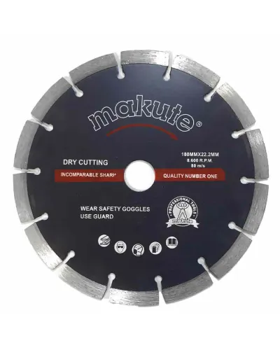 Makute Almaz Disk (180/22 mm) – Turbo (Kəsikli) Beton və Daş Kəsən