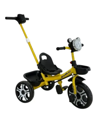 Uşaq üçtəkərli velosipedi 002-KZ197, sarı, 6 yaşa qədər