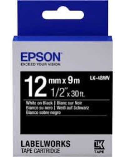 Epson LK-4GBF C53S654018 Fluorescent Black/Green Флуоресцентная лента 12 мм x 9 м