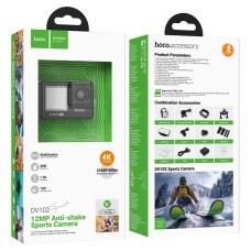 Hoco dv 102 4K Action Kamera 12MP Sony Sensor, WiFi, 150° Geniş Bucaq, Suya Davamlı 30m