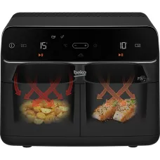 Фритюрница Beko – 8.5L (двойная 4.25L), 2400W, 7 программ, LCD, Черный