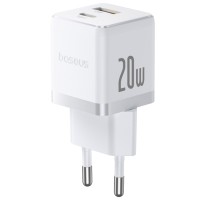 Baseus Palm C+U 20W Быстрое зарядное устройство USB-C и USB-A EU Moon White