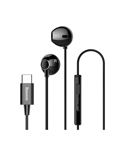 Baseus Encok C06 Type-C Simli Qulaqlıq Qara