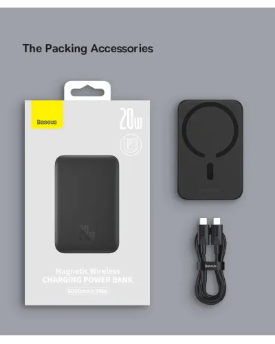Baseus Magnetic Wireless Power Bank 6000mAh 20W PPCXW06