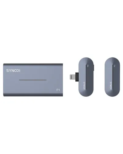 SYNCO P1S L Simsiz Yaxa Mikrofon Sistemi (iPhone üçün, Power Bank Keys ilə)