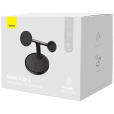Simsiz şarj cihazı Baseus Wireless Magnetic Charger 3-in-1 Universal Version WXTE000101 Qara
