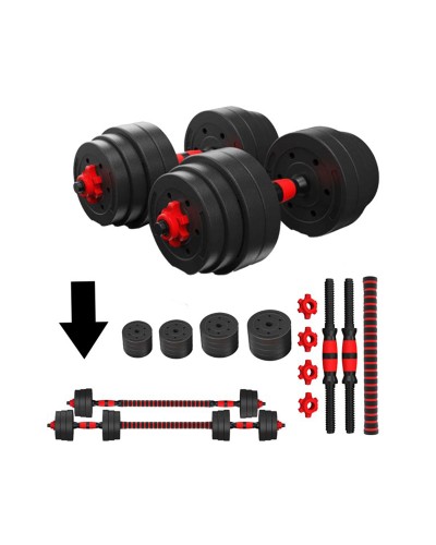 Tənzimlənən Qantel və Ştanq Dəsti 40KG – 2-si 1-də Fitness Ağırlıq Seti