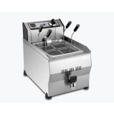 Peşəkar Elektrik Fritöz – Yağ Boşaltma Kranlı, İkiqat Termostatlı, Paslanmayan Polad